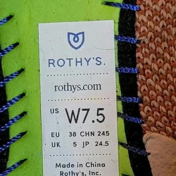 Rothy's The Point Wool Blend Cognac Chevron Ballet Flats Women’s US 7.5 EU 38 - Picture 7 of 10